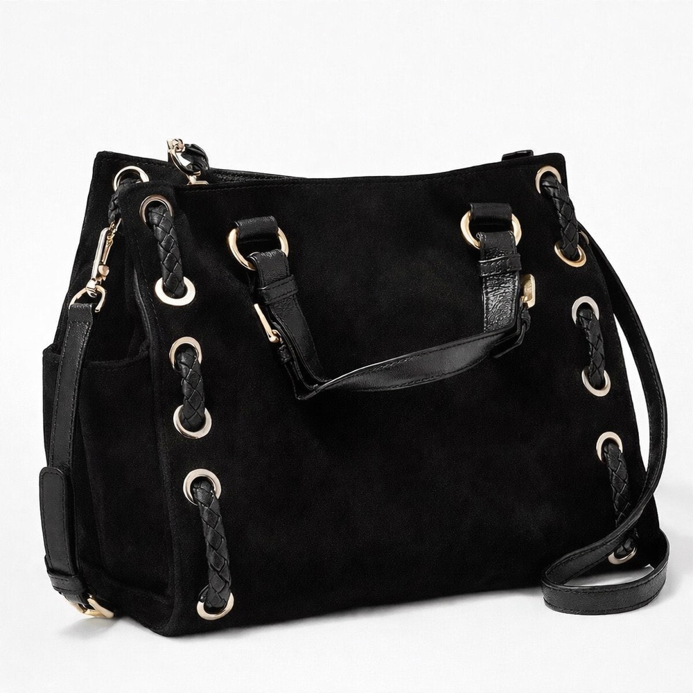 Michael Kors Black Leather Shoulder Bag; New
